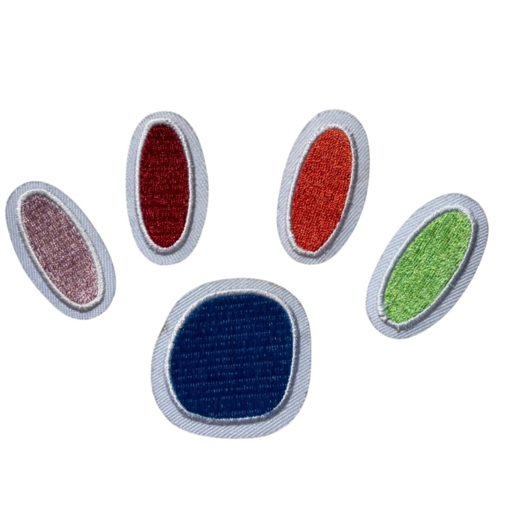 5pc Colorful Embroidered Scout Style Merit Badge Patches Set Red Blue Green Pink